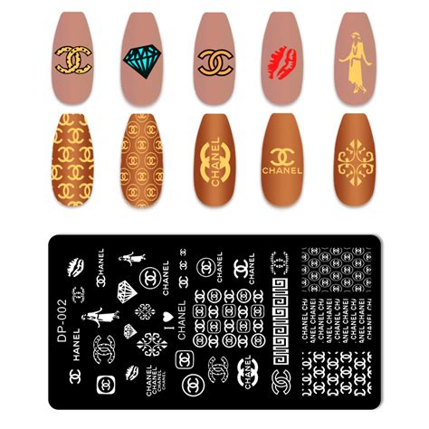 chanel logo nail stamping plate|Chanel nail stickers marie.